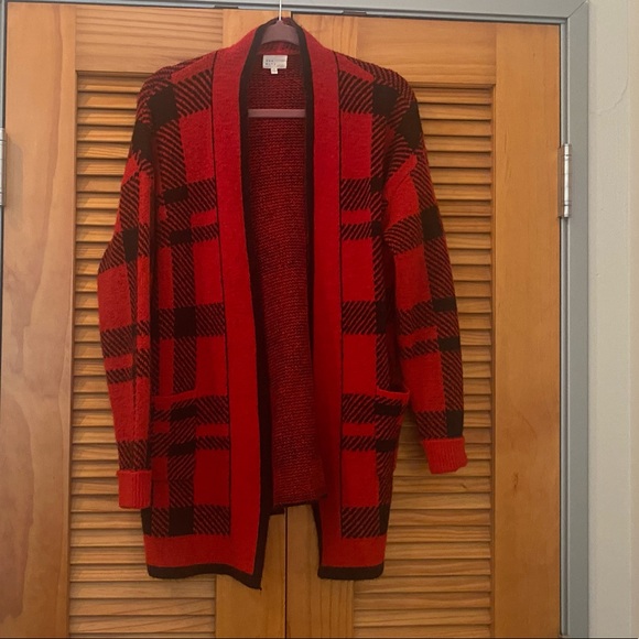 Vici - dee elly Black Rock Pocketed Plaid Cardigan - Picture 4 of 6